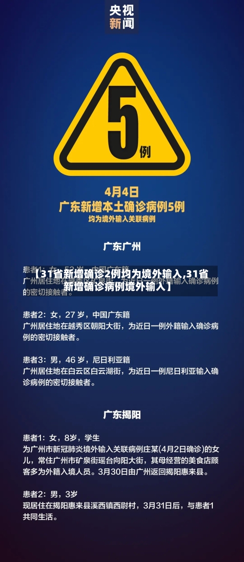 【31省新增确诊2例均为境外输入,31省新增确诊病例境外输入】