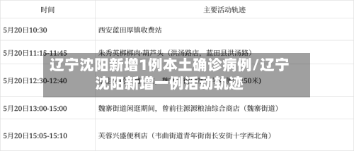 辽宁沈阳新增1例本土确诊病例/辽宁沈阳新增一例活动轨迹-第2张图片