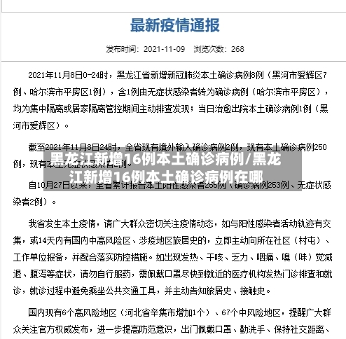 黑龙江新增16例本土确诊病例/黑龙江新增16例本土确诊病例在哪