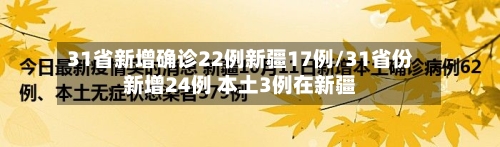 31省新增确诊22例新疆17例/31省份新增24例 本土3例在新疆