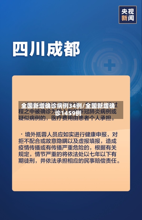 全国新增确诊病例34例/全国新增确诊1459例